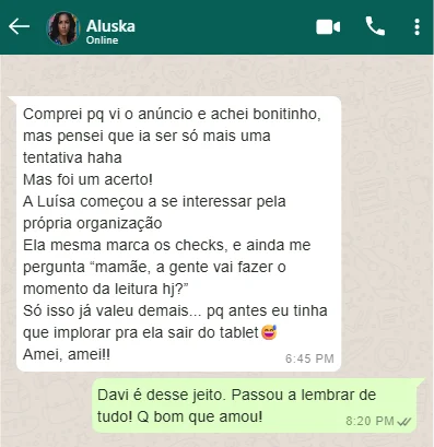 Relato de uma família sobre o checklist